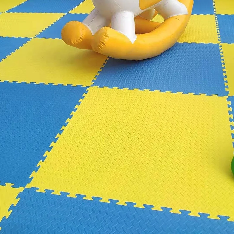 MMA 40MM YELLOW BLUE JIGSAW MAT 5 LINES GRIP 80KG CBM DENSITY