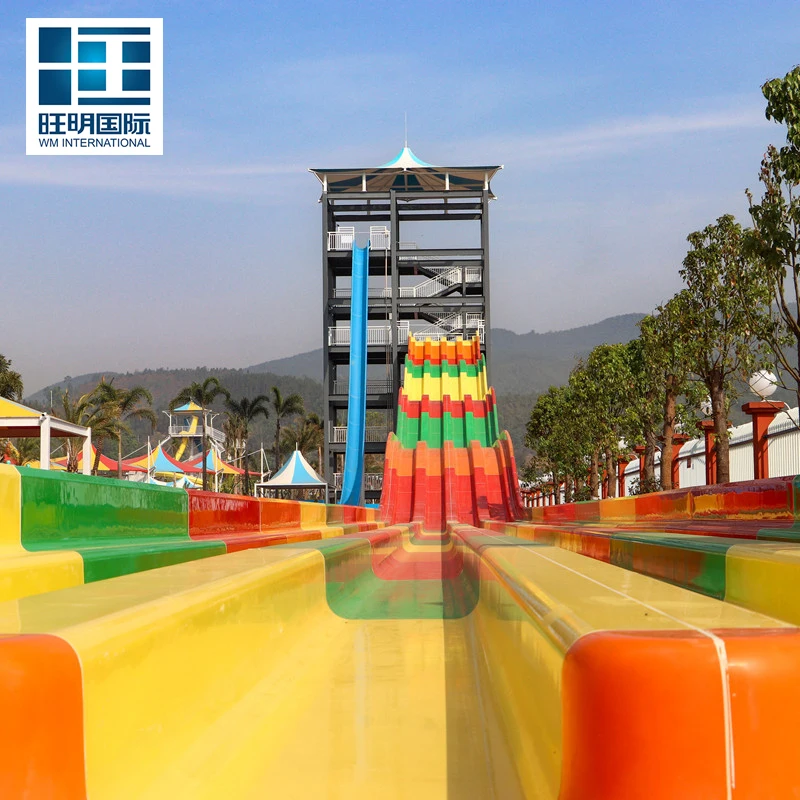 Resort Hotel Aqua Park Water Slide Rainbow Racing Mat Water Slide