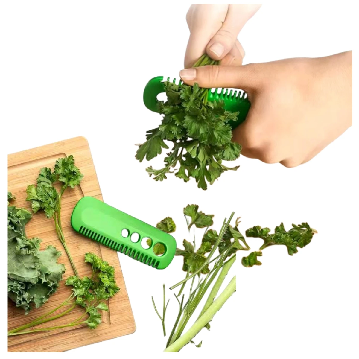 Mini Vegetable Peeler Comb Plastic Green Herb Leaf Stripper Stripping Tool
