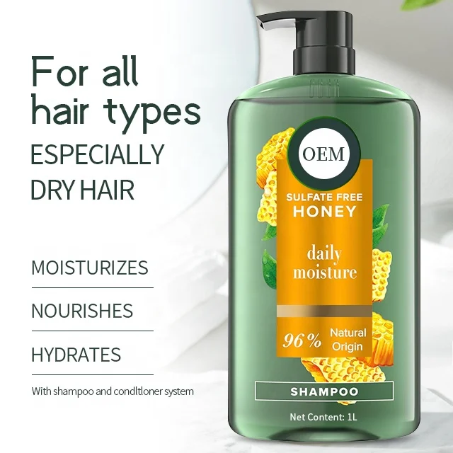 Salon Hair Products Honey Shampoo Daily Moisture Hair Natural Organic Formula Plant Extract 1L Honey Shampoo For Dry Hair
