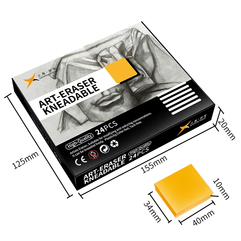 Factory Cheaper  Flexible Sketch Kneaded Rubber Custom Kneadable Eraser Drawing Art Eraser for Kids