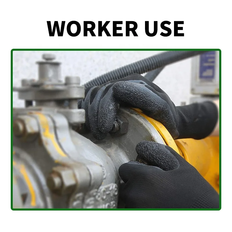 hand protective industrial safety gloves crinkle coated latex gloves manufacturer