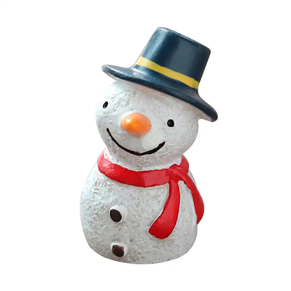Resin Santa Claus Snowman Statue Miniatures Figures ResinChristmas Decoration Snowman and Santa Figurine Landscape Decoration