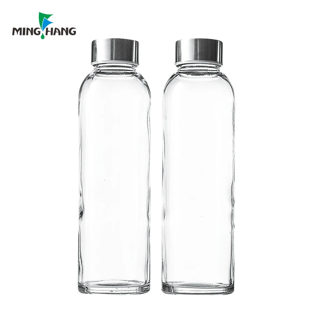 18oz LeakProof Protective Neoprene Sleeve Drinking Water Glass Juice Bottle With Stainless Steel Lids