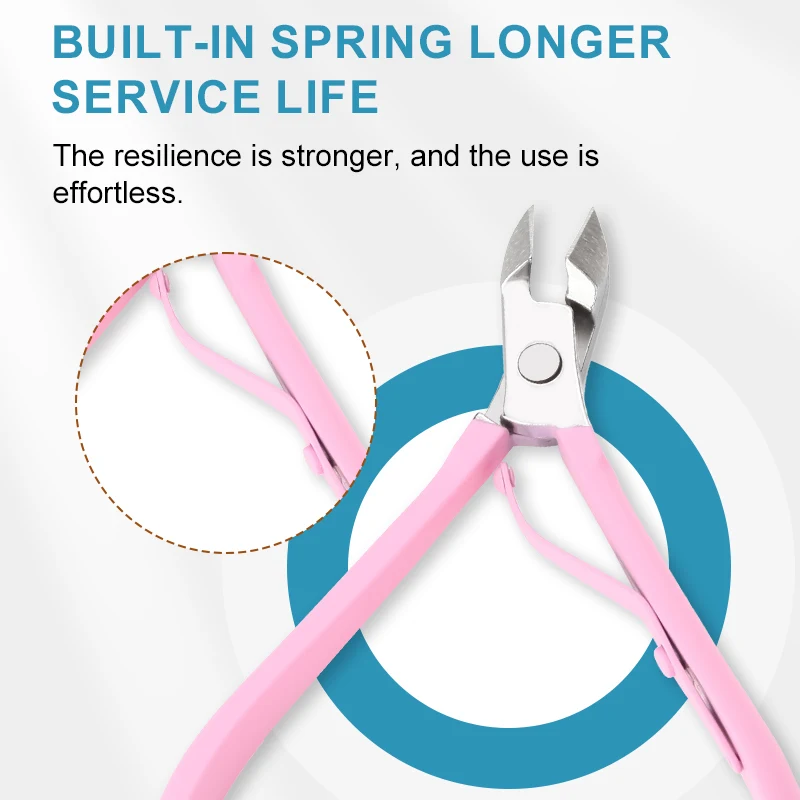 Professional High Quality Pink Nail Nipper Stainless Steel Manicure Tools Heavy Duty Toe Cuticle Clipper Scissors For Man