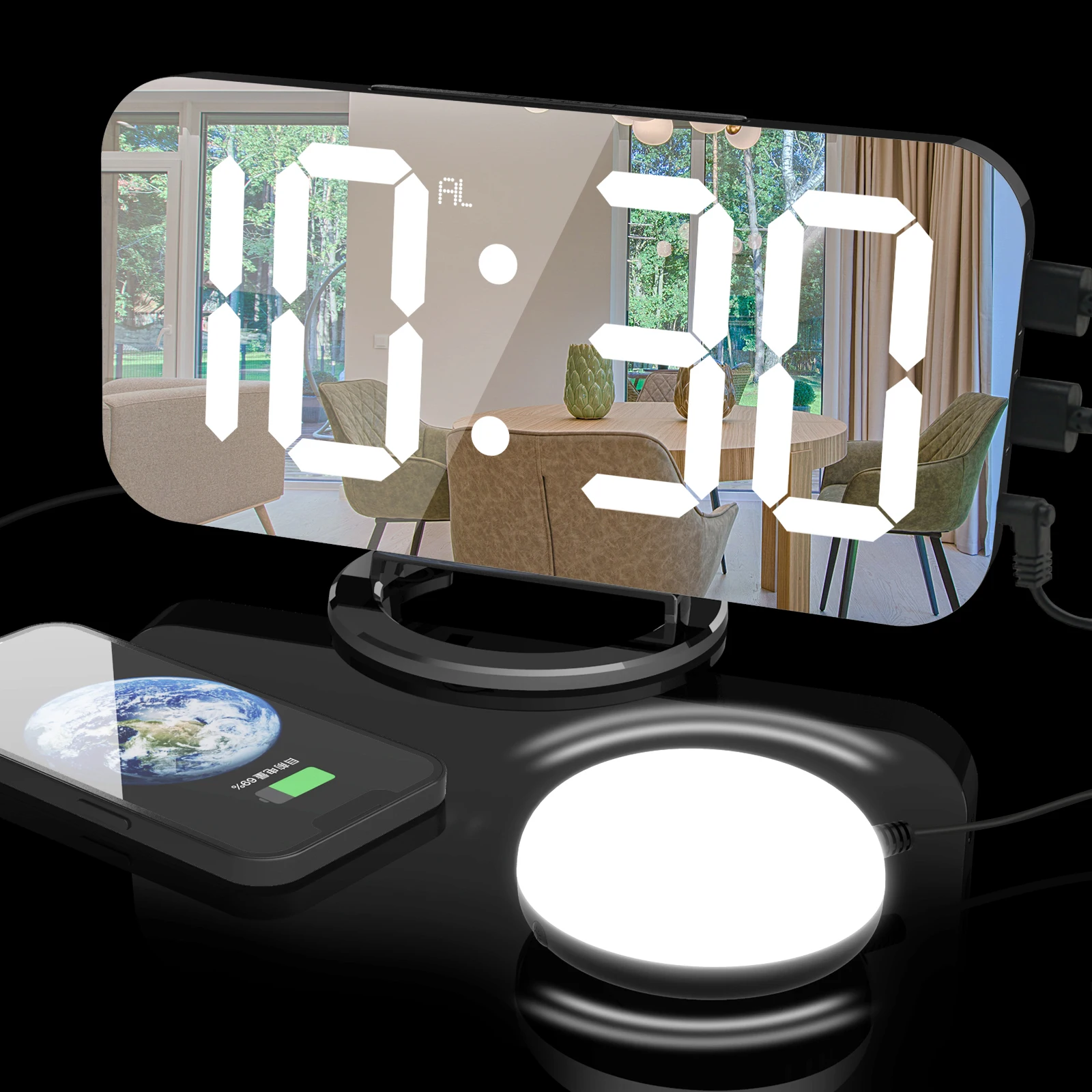 New Extra Loud Vibrating Alarm Clock with Bed Shaker Digital Clocks Large Display,with Night Light,USB Charger