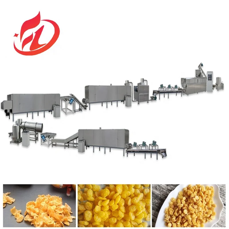 Chocos Sweet  Breakfast Cereal Corn flakes food manufacturing plant production Line machine
