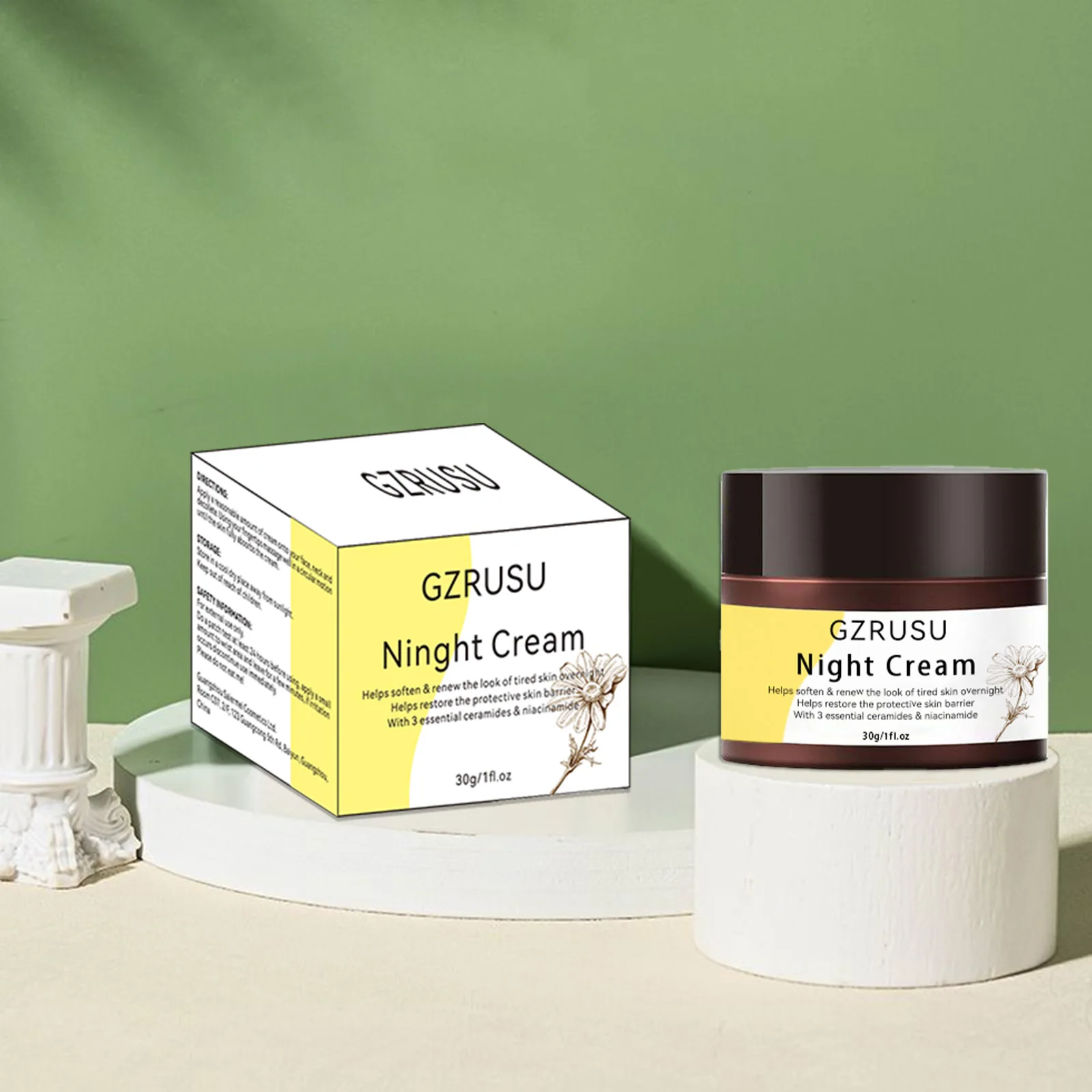 Customized Private Label Skin Care Moisturizing Facial Cream Fade Dark Spot Lighten Skin Tone Whitening Herbal Face Cream