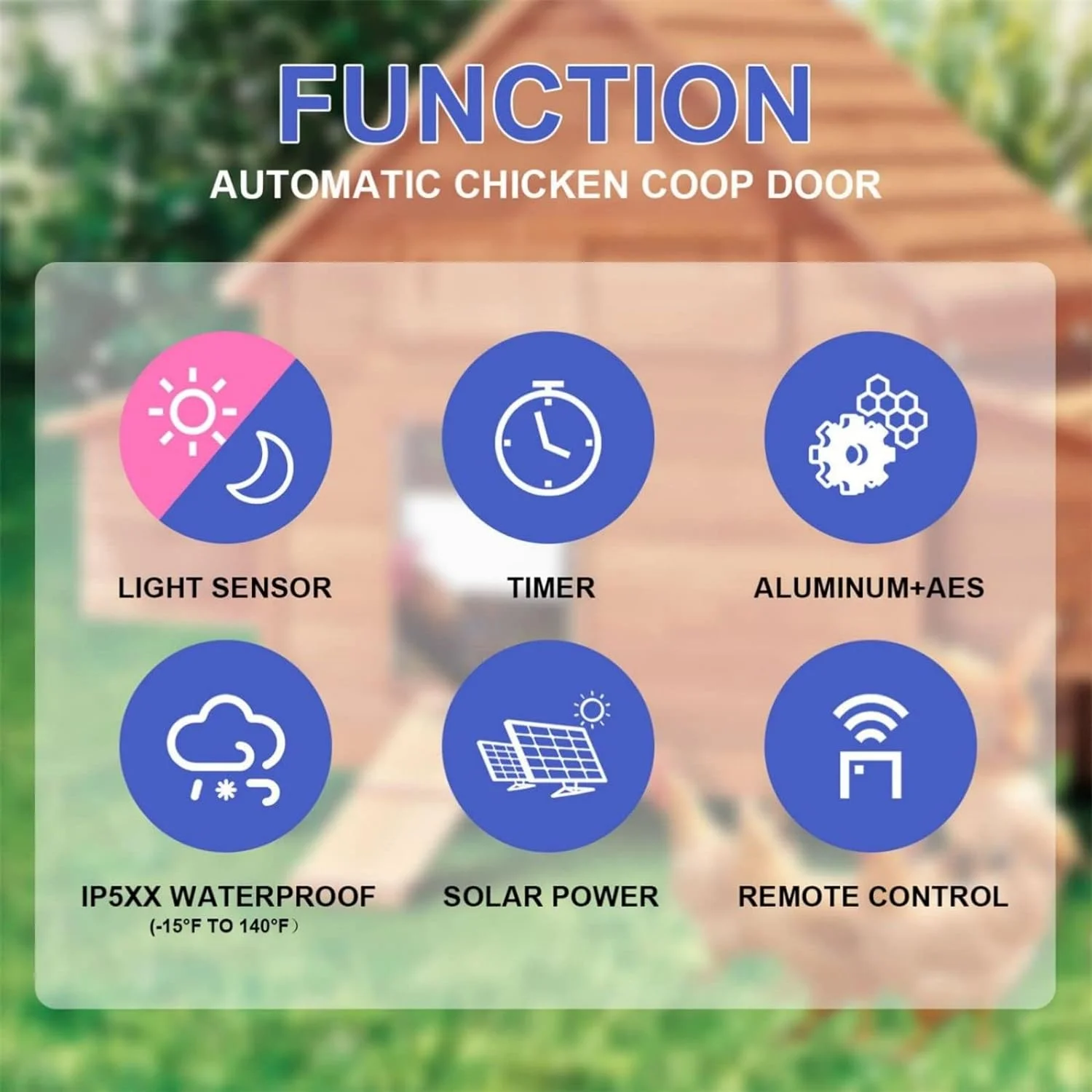 4 Modes Auto Coop Doors for Chicken Sensor Aluminum Chicken Coops Door Automatic Chicken Coop Door