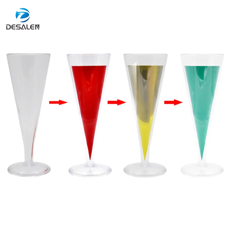 Desalen Stage Magic Props Glass Color Change Magic Trick Chameleon Champagne