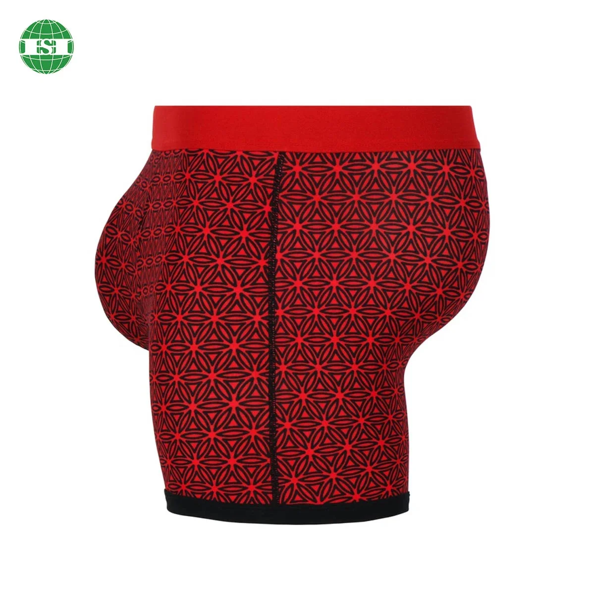 Custom design mens underwear boxer briefs three layers pouch ball holding layer and open