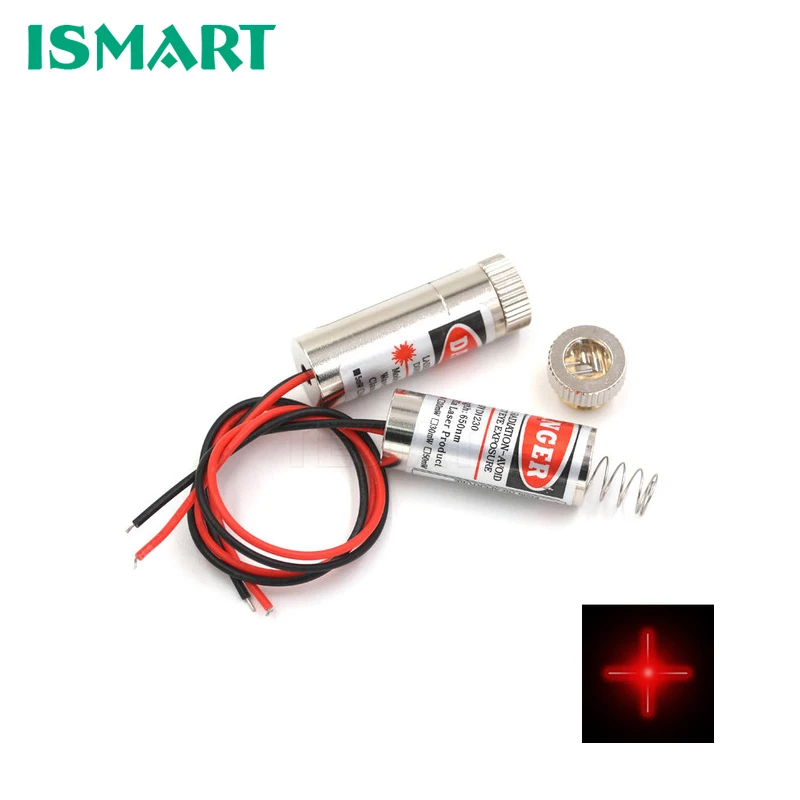 Лазерная Диодная головка ISMART 5 мВт 650 нм красная точка/линия/Крест лазерная трубка инфракрасный лазерный датчик модуль регулируемое фокусное расстояние 3 В/5