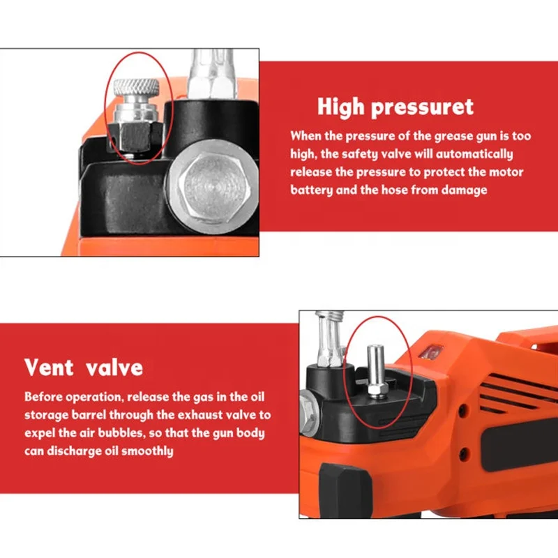 12v cordless rechargeable grease gun battery lithium battery operated pressure 8000 psi electric grease gun kit electric