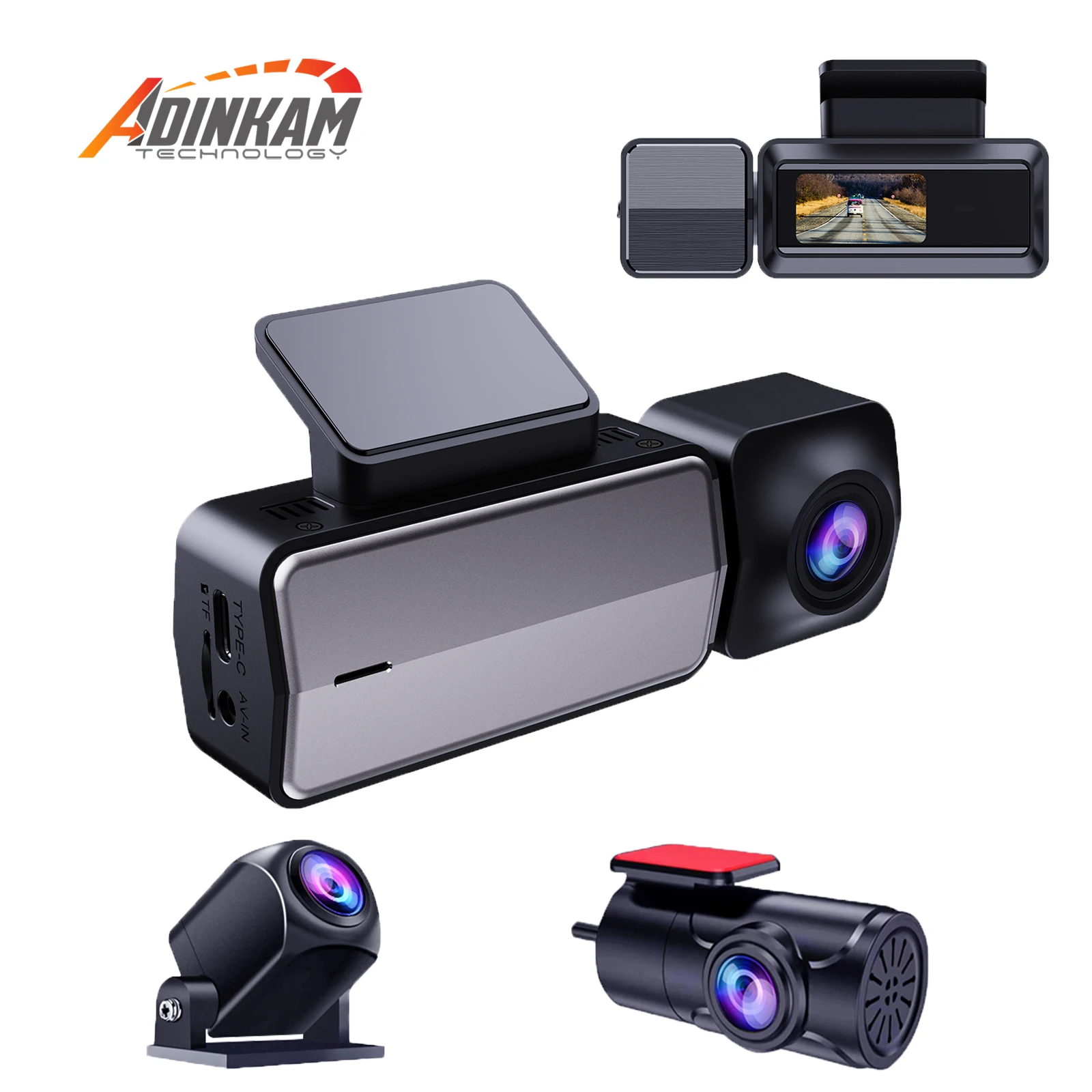 Видеорегистратор ADINKAM T300 4K с Wi-Fi и GPS 1 67 дюймов двумя записями