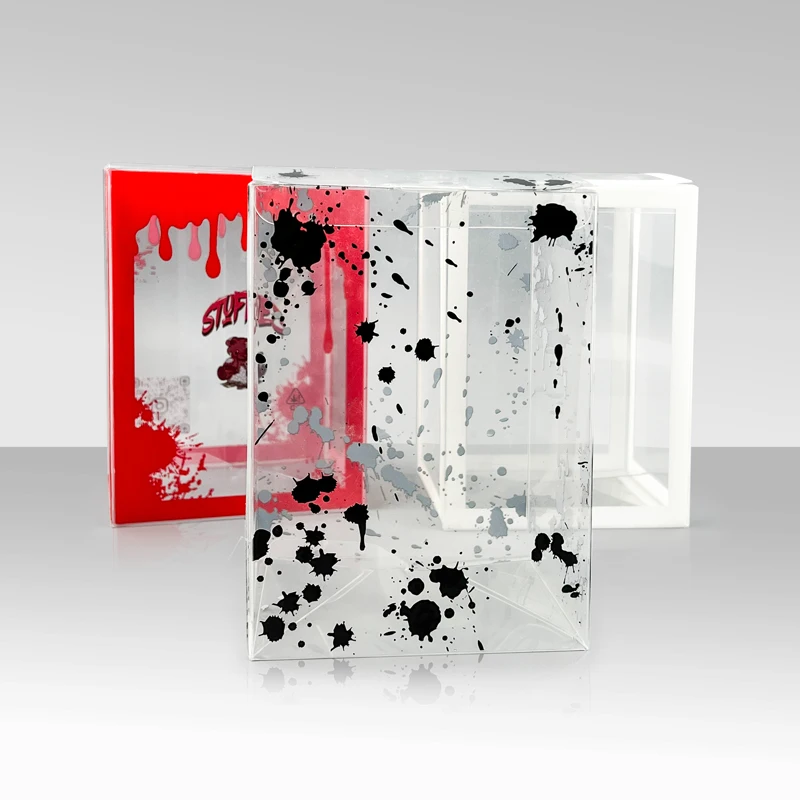 Small MOQ pop boxes clear custom clear PET protectors Funko pop display case with soft crease line