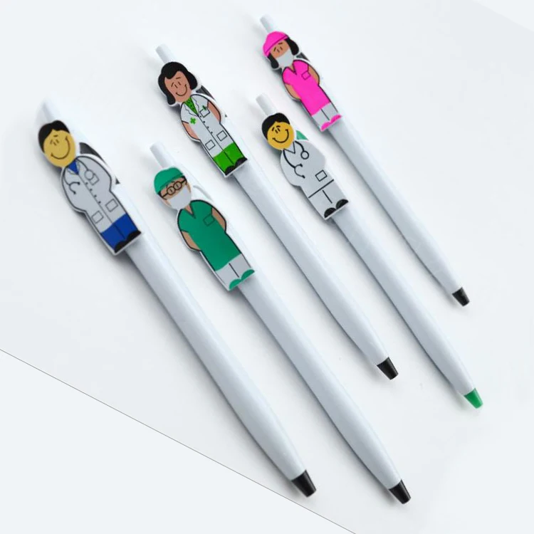 NP-007 Прямая продажа с фабрики под заказ принтом медсестры шариковой ручкой изготовленным на логосом Белый Ручка черный перо Шариковая