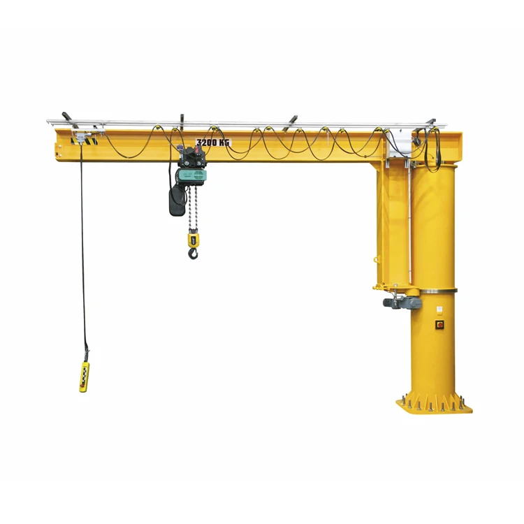 2 tons small high efficiency jib crane lifting 360 degree with wire rope hoist