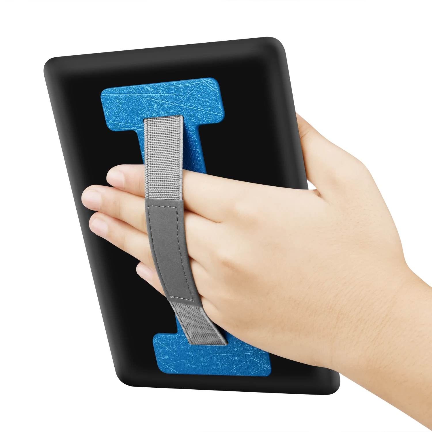 Super Adhesive Universal Tablet PC Stand with Elastic Belt PU Leather Hand Strap Holder for Kindle E-Book
