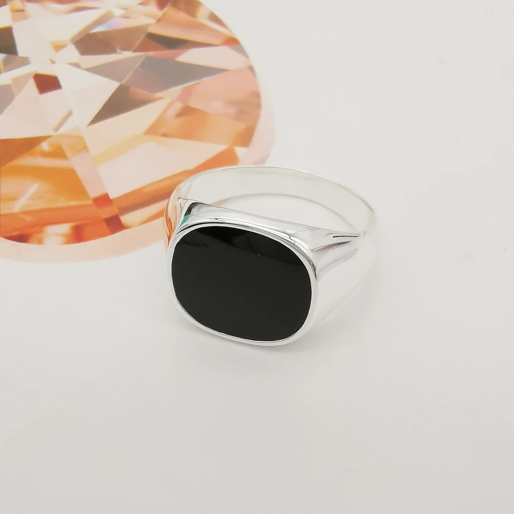 Classic Design 925 Sterling Silver Black Men Ring Jewelry
