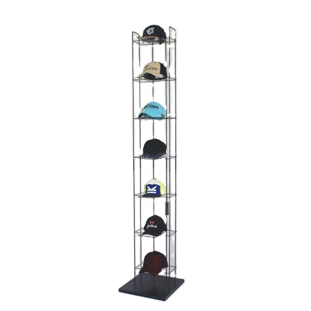 Custom Retail Store Golf Sun Baseball Trucker Cowboy Fitted Fedora Hats Caps Vertical Metal Wire Display Rack Stand Holder
