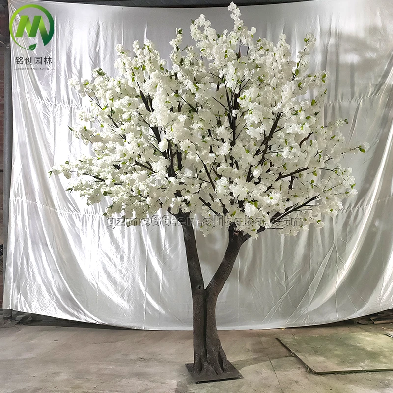 Factory price artificial cherry blossom tree fiber glass high simulation cherry flower tree for wedding party decoration