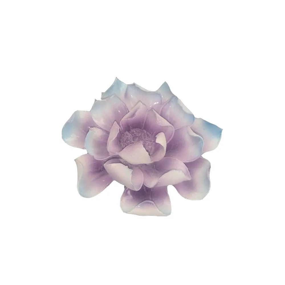 Purple Electroplating Ceramic Flowers And Handmade Custom Porcelain Flowers For Home Decoration