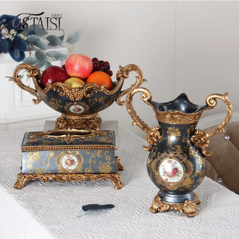 RS051 Arabic resin luxury vase French Antique Vase trophy type amphoras resin ornaments