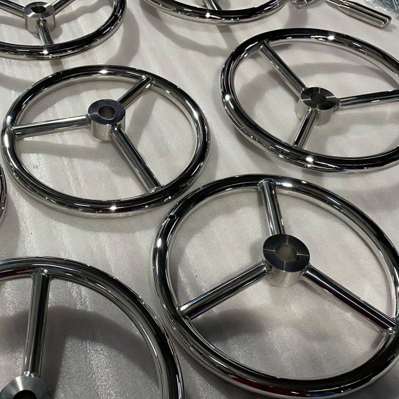 weld stainless steel pipe handwheel with rotating handle ss304 welding hand wheel weld handwheel