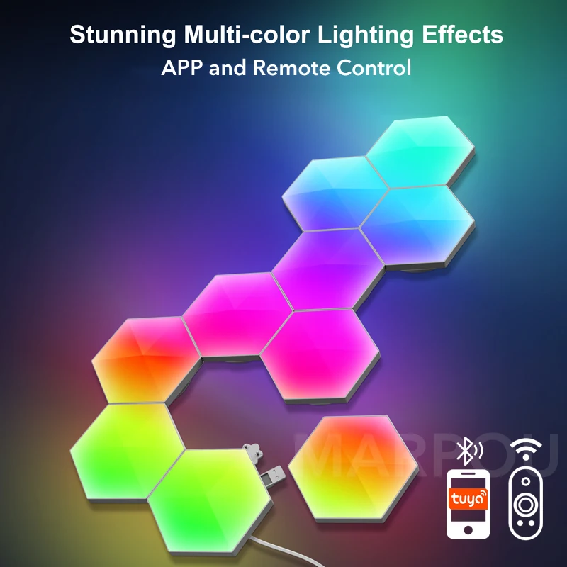 Rechargeable 5V USB Smart Decorative Wall Lamp with RGB Remote Control ABS Material for Bedroom for Hotels and Internet Cafes