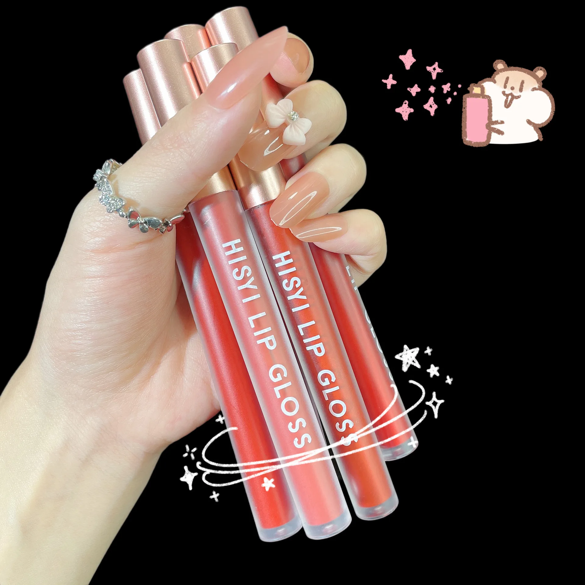 New air mist lipgloss velvet lip glaze waterproof and non stick up 6 colors matte lipstick