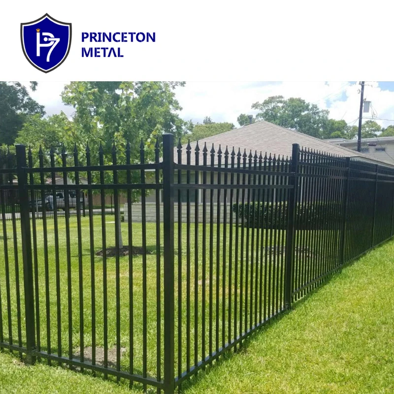 Powder coated no dig parts for sales tube garden solid black aluminum alloy fence panels