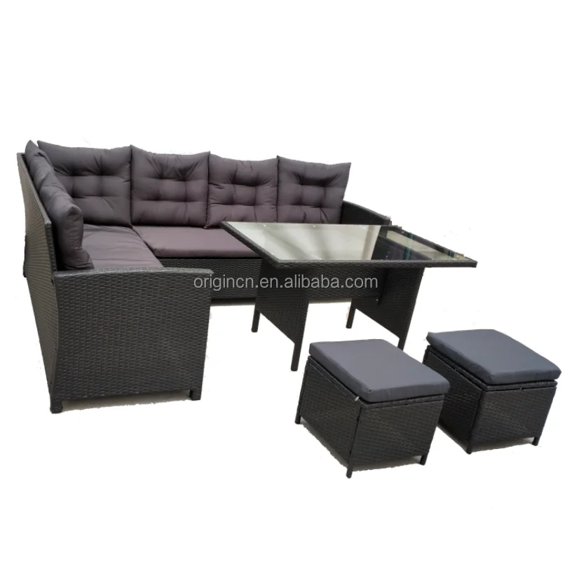 Economical dining designed outdoor KD item rattan cheap sofa set home furniture