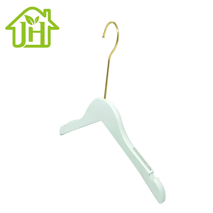 white wooden hanger logo baby gold high quality custom wooden clothes hanger