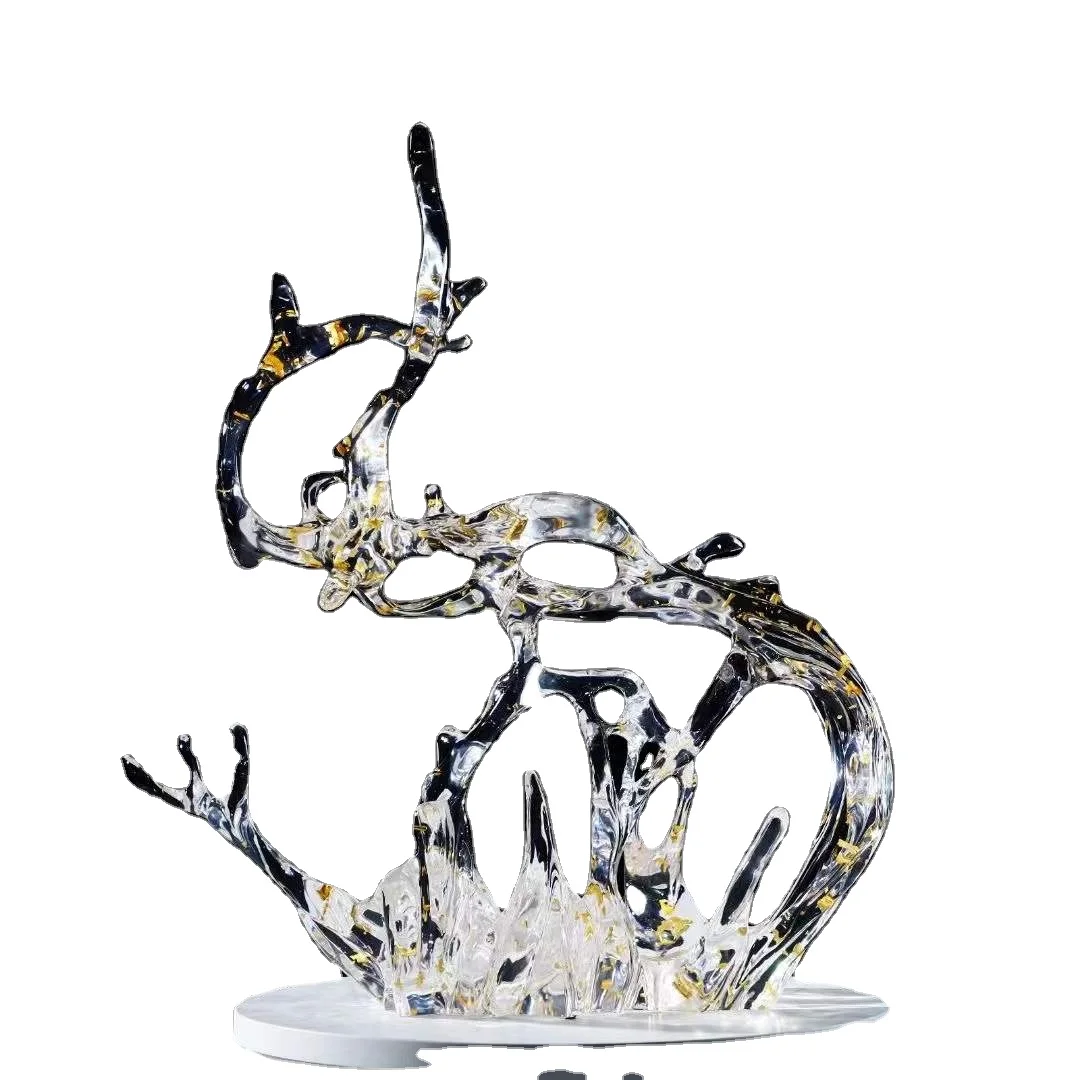 Sculpture Ornament Art Abstract Hotel Lobby Model Room Creative Soft Decoration Epoxy Transparent Resin Crafts