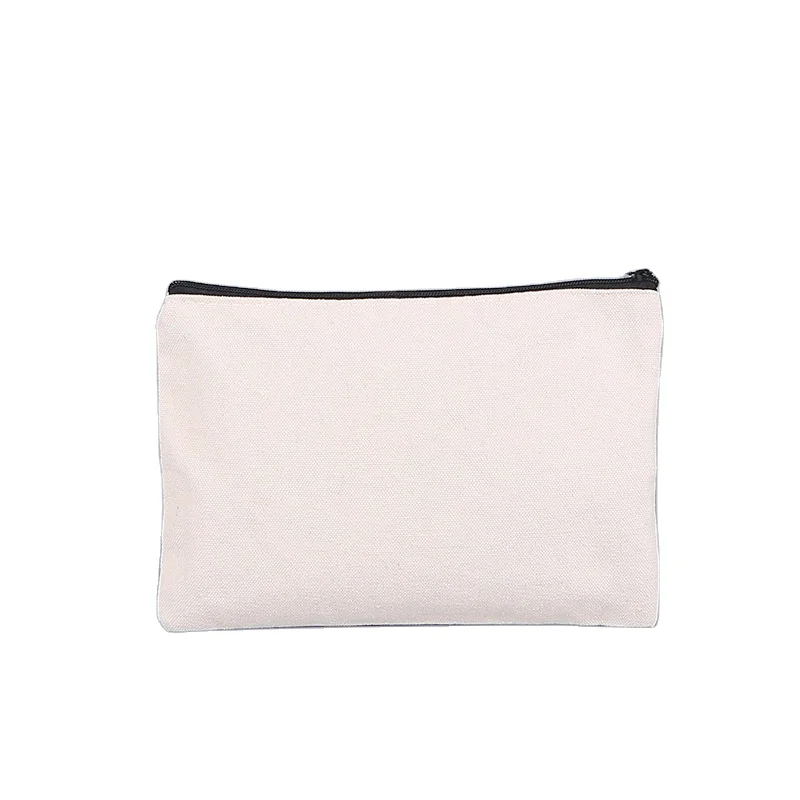 Promotional Cheap Customized Blank 100%cotton 12oz Canvas White Pouch Stationery Pouch With Zipper
