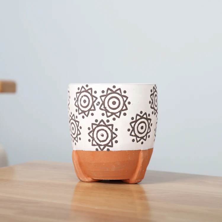 Promotional custom logo unglaze indoor outdoor terracotta pot garden supplies ceramic plant pots