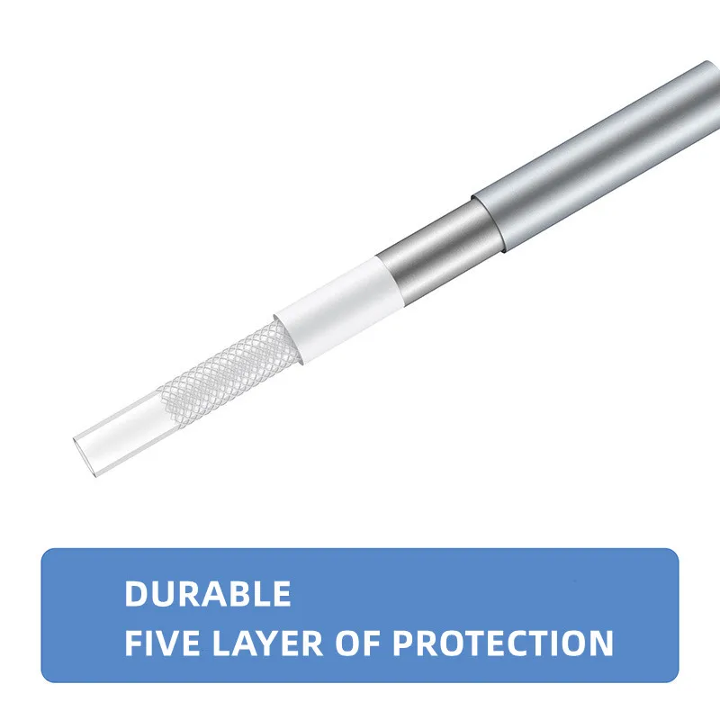 Hanssmart SS304 Nut Brass Core Double-headed Flexible Hose Silver Star PVC Metal Pluming Hose