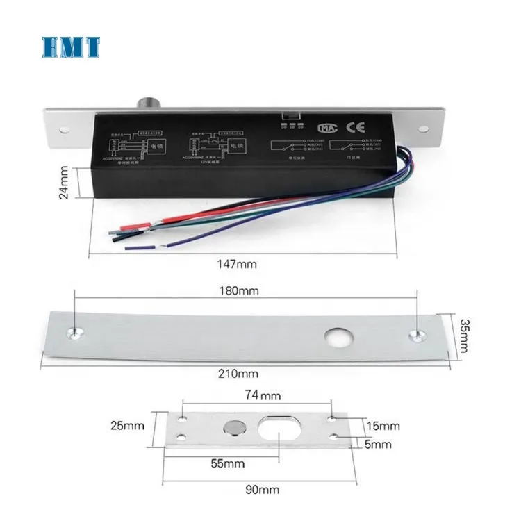 Fail secure Low temperature Narrow Panel Electric Power to open signal feedback smart Narrow deadbolt door lock