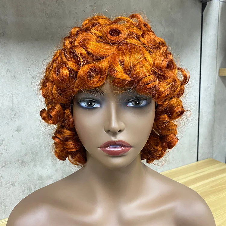 Wholesale Remy Hair Quality Lawyer Curly  Fringe  Human Hair Wig