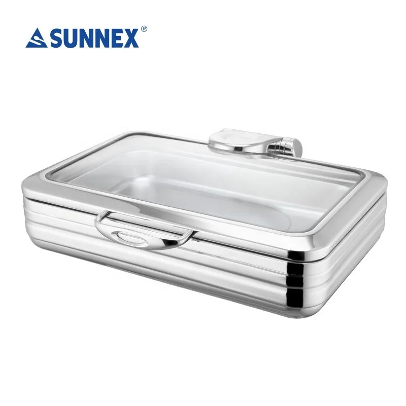 Sunnex Factory Direct Full Size Induction Chafer 8.5L Stainless Steel Buffet Server Chafing Dish for Catering/Hotel/Restaurant
