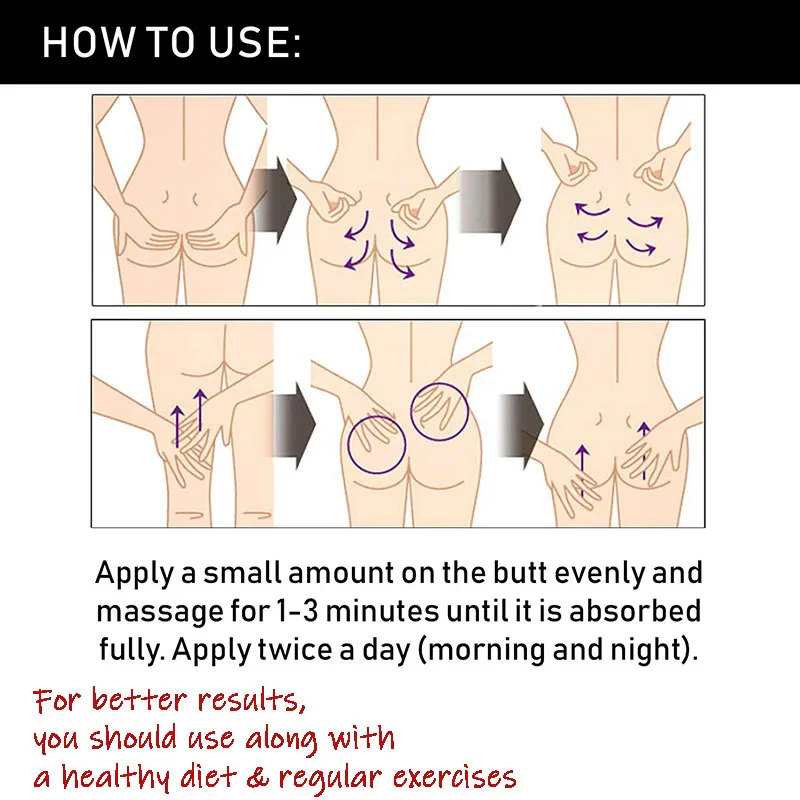
AH Original Natural Bubble Butt Hips Lift Enhancer Cream Hips Lifting up Cream 