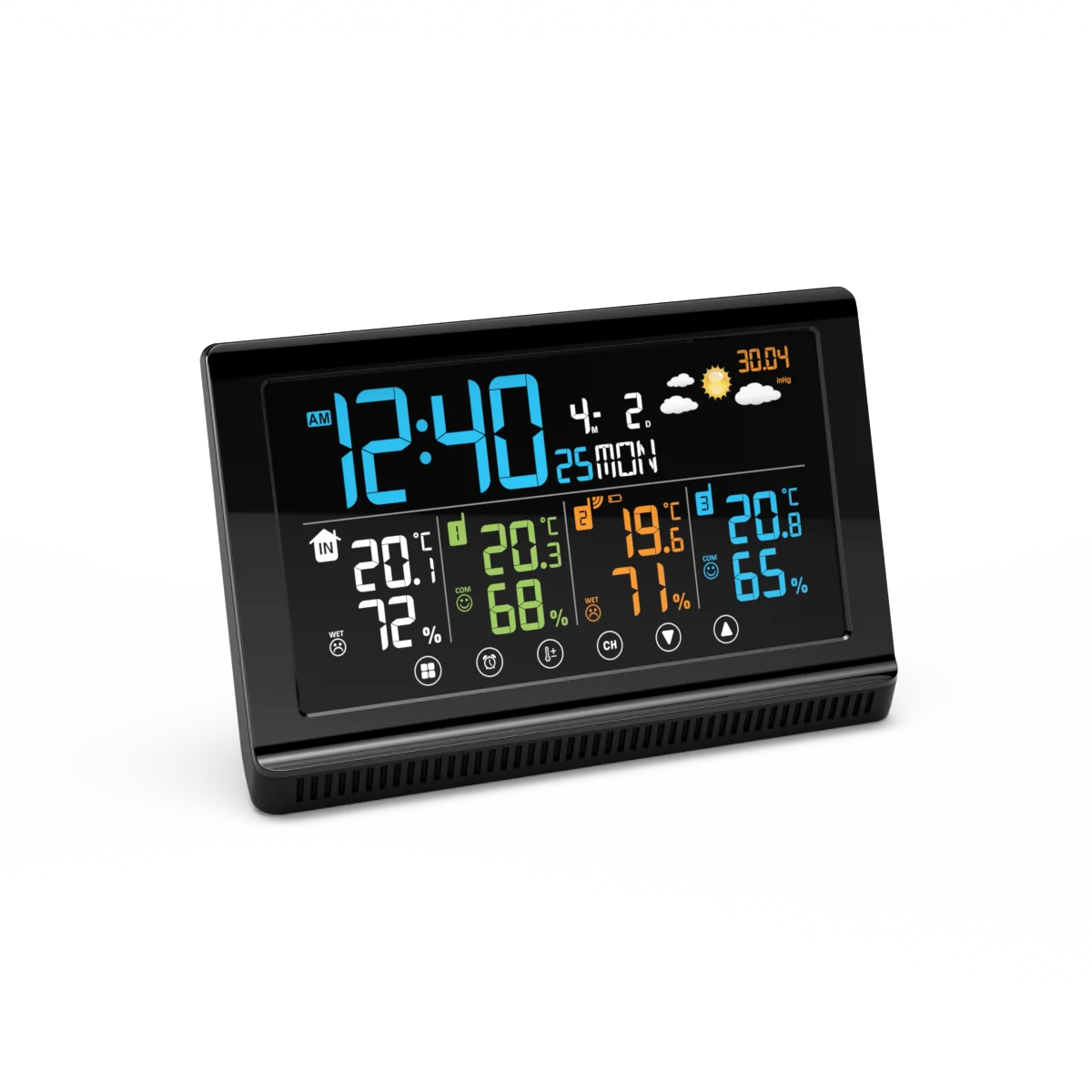 Weather Station Clock Barometer Scanner Europe with Active Test Indoor Professional Hygrometer Digital