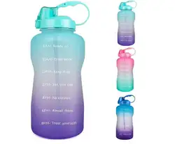 2022 Amazon hot Tritan BPA Free Water Jug 64oz Motivational Plastic Gallon Straw for Fitness Gym Sports Time Marker Water Bottle