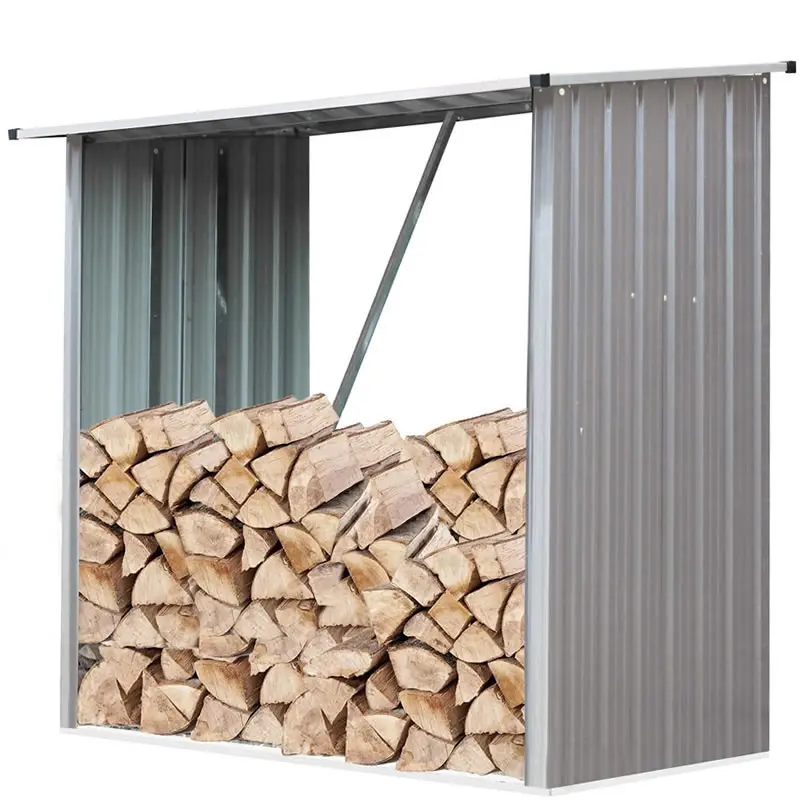 Fire Beauty Firewood Log Rack Fireplace Wood Storage Holder, Powder,Coated Steel, Outdoor and indoor
