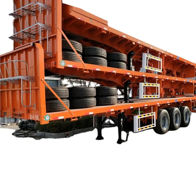 Best Price Semi Trailer Side Door 3/4 Axles Flatbed Semi Trailers For Sale
