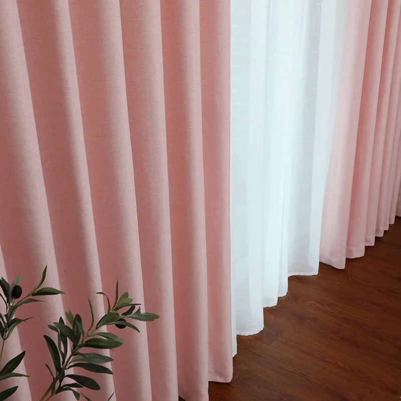 Simple Style Day And Night Cloth Curtain Plain Herringbone Fabrics For Curtains Fabric Sale
