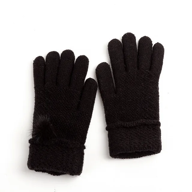 Custom Winter Thick Hand Gloves Smart Mink Wool Women Knitted Warm