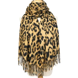 Fashion hot sale soft winter women animal printed leopard acrylic scarf