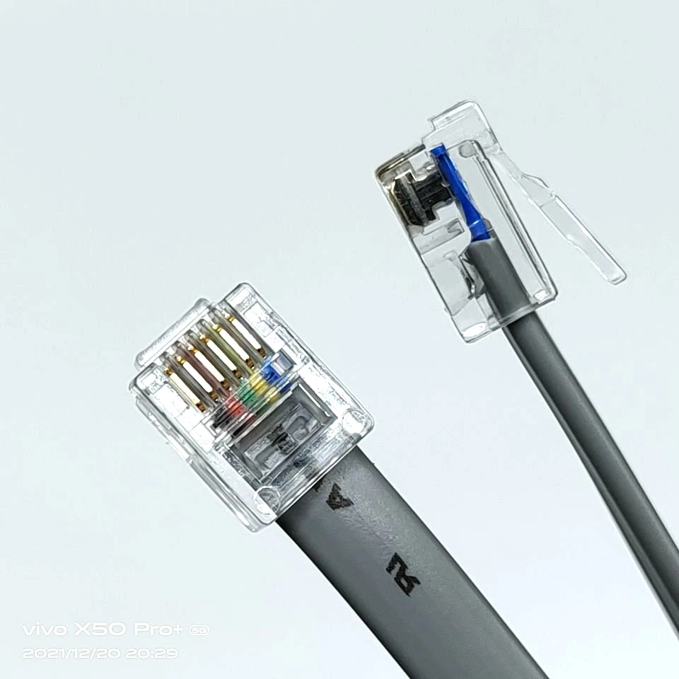 Indoor telephone jumper cable RJ45 RJ11 rj12 Cat3 UTP cablecable rj12 6-core cabl
