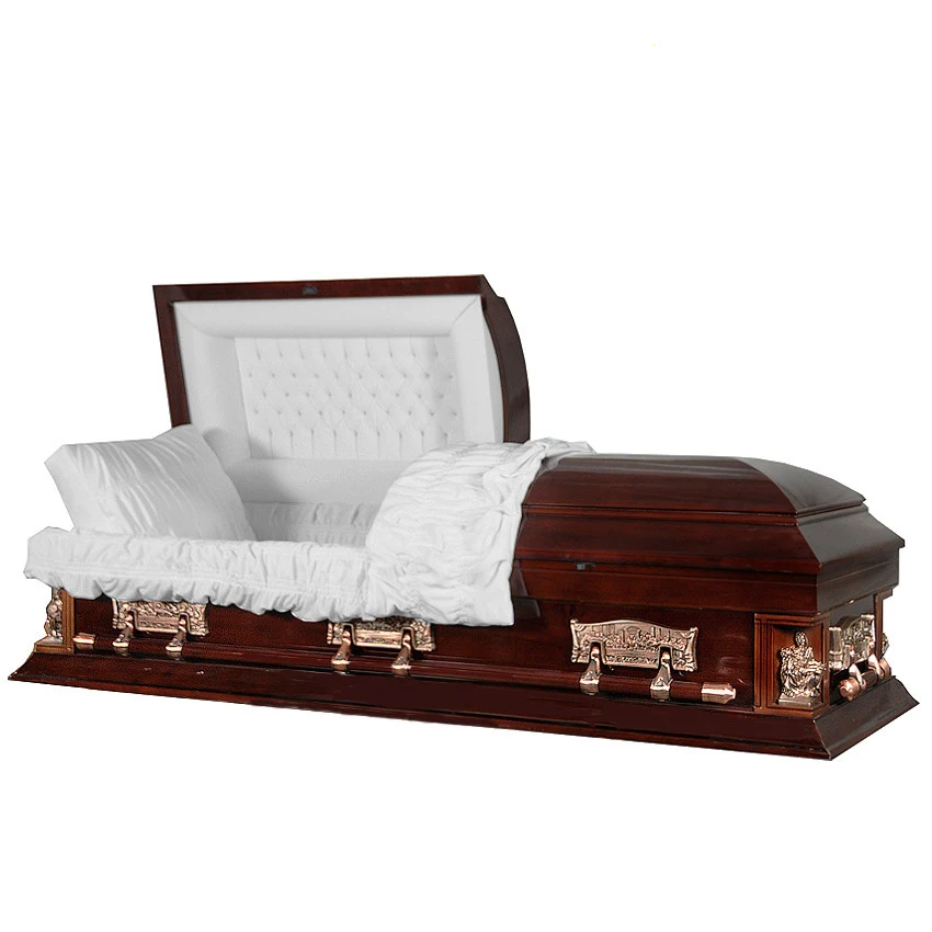 JS-A3536 American style cheap wooden funeral caskets